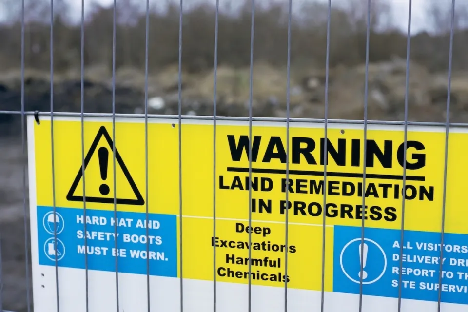 Regeneration of contaminated industrial land used for waste dumping, West Midlands, UK, 2006 .